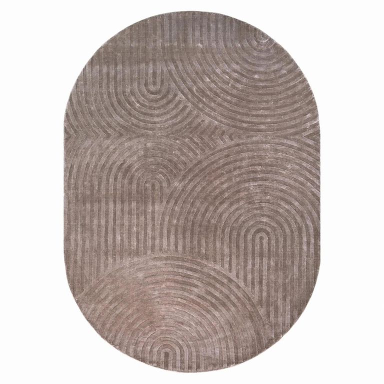 Bayon Carpet - Oval - Beige - Fabric - 200cm x 300cm