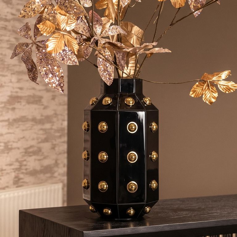 Justa Vase - Black - Glass and Aluminium