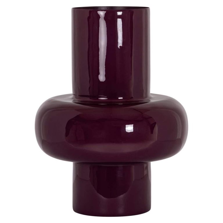 Ashlyn Vase - Burgundy - Small - Metal