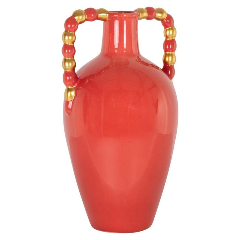 Davita Vase - Orange and Gold - Ceramic