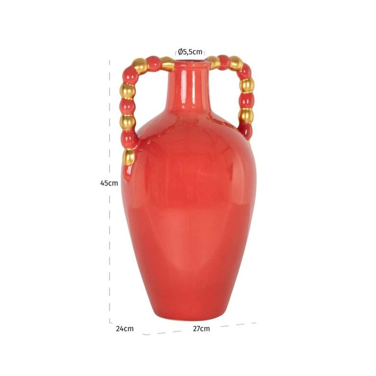 Davita Vase - Orange and Gold - Ceramic