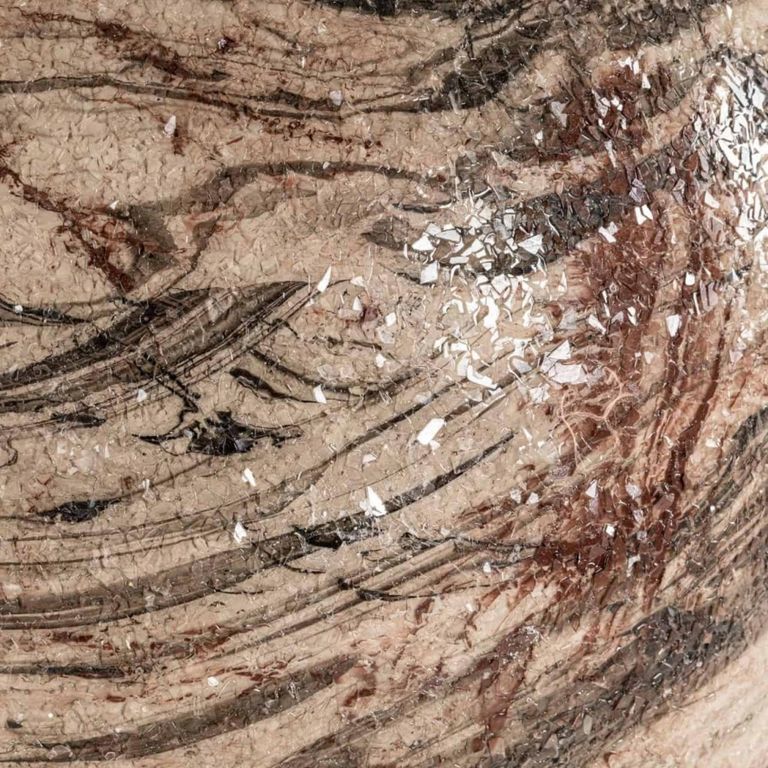 Devana Vase - Round - Beige - Metal