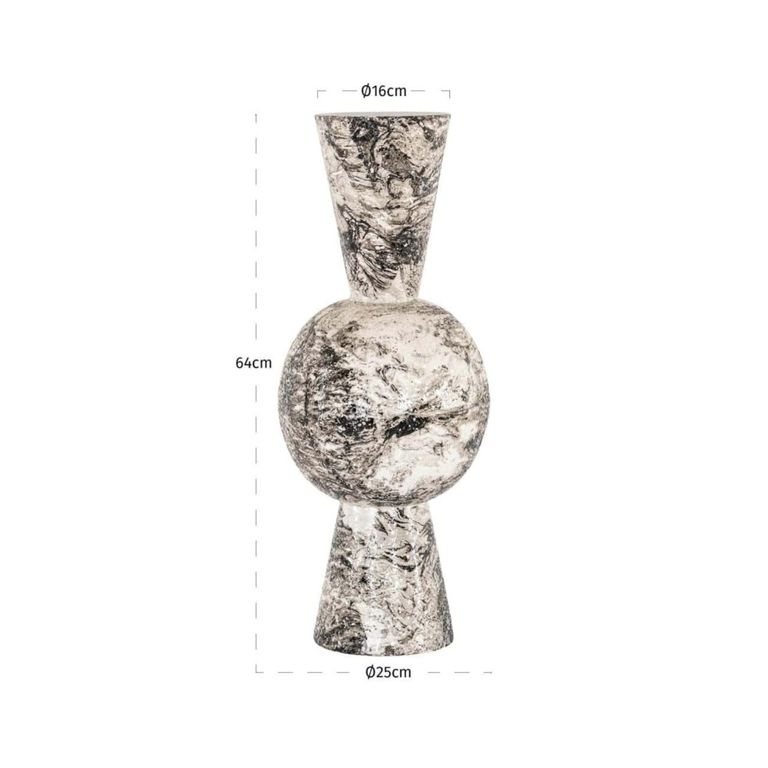 Florry Vase - Black and White - Metal