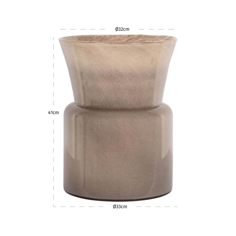 Milo Vase - Round - Taupe - Glass