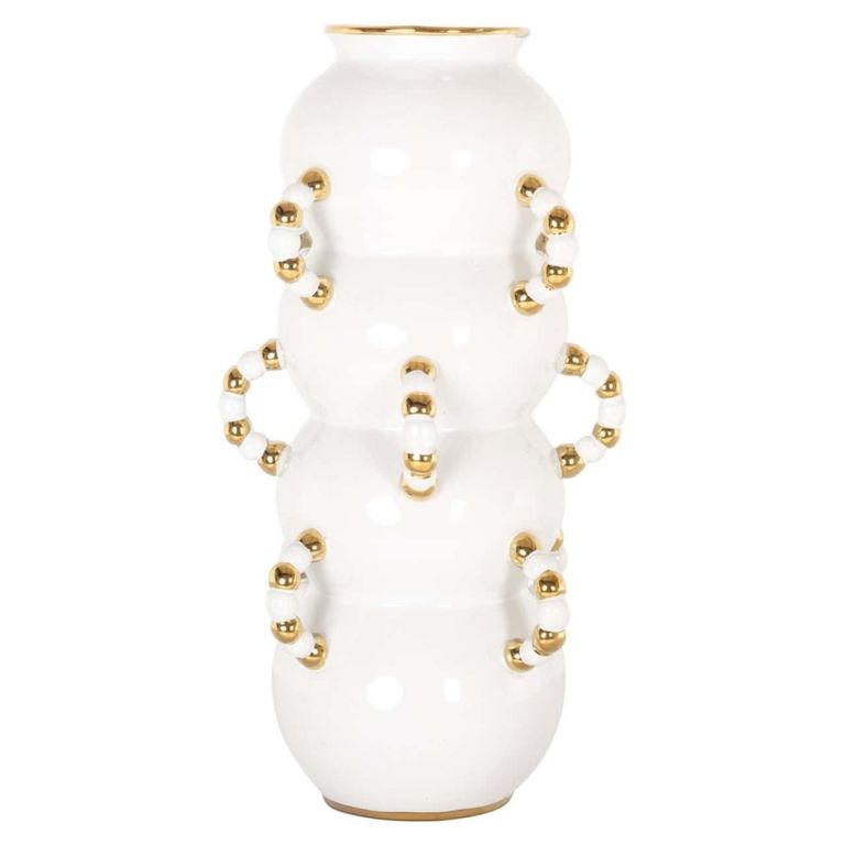 Pippy Vase - White and Gold - Ceramic