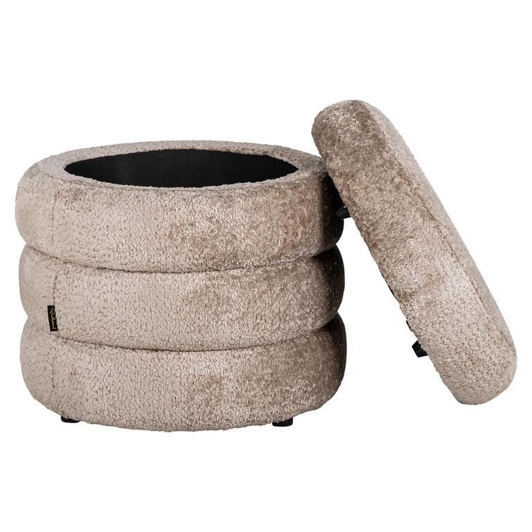 Adele Natural Fabric Pouffe