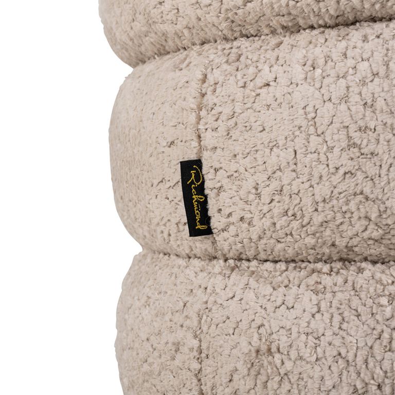 Adele Natural Fabric Pouffe