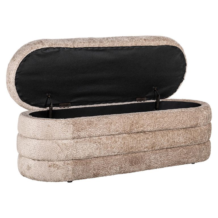Camille Natural Fabric Pouffe