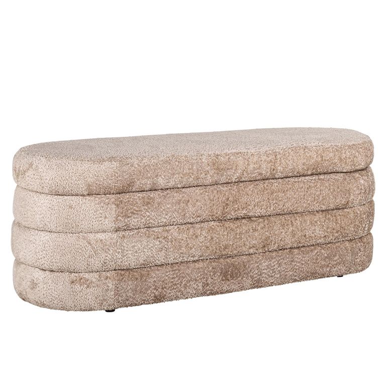 Camille Natural Fabric Pouffe