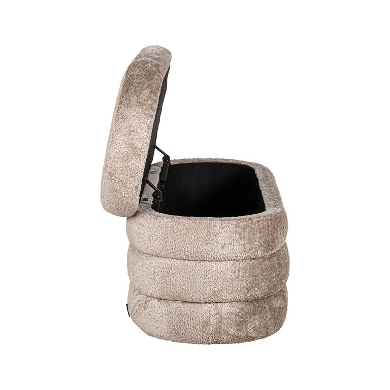 Camille Natural Fabric Pouffe