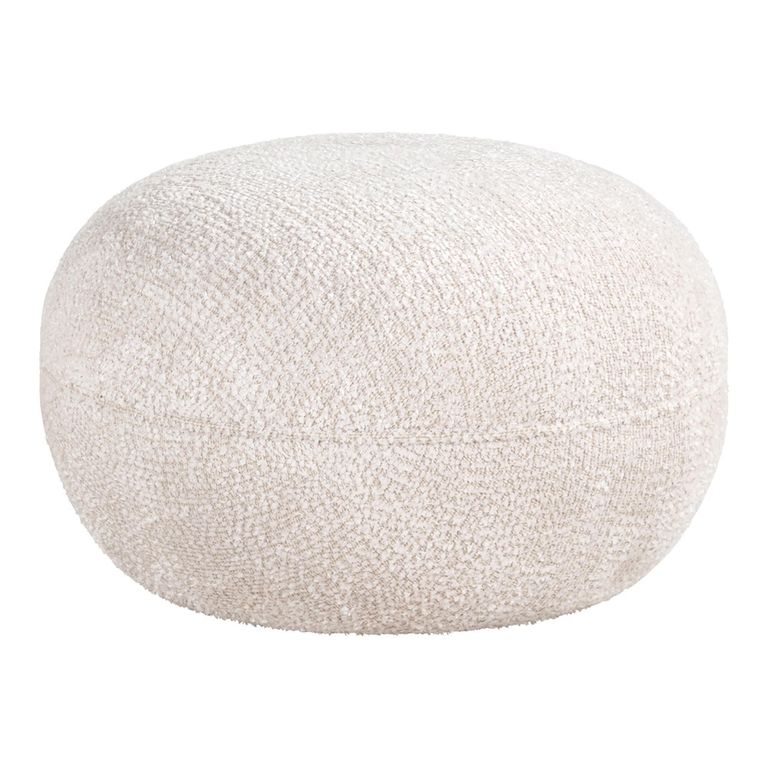 Jace Cream Fabric Pouffe