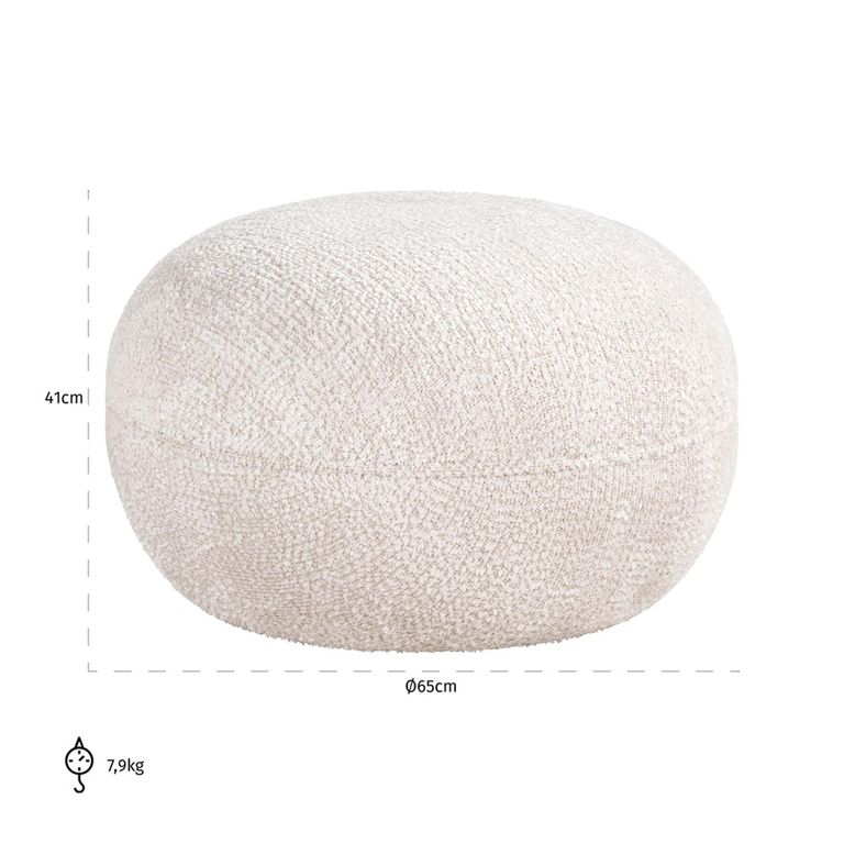 Jace Cream Fabric Pouffe