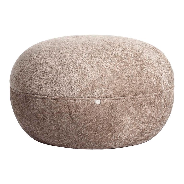 Jace Pouffe - Round - Sand - Fabric