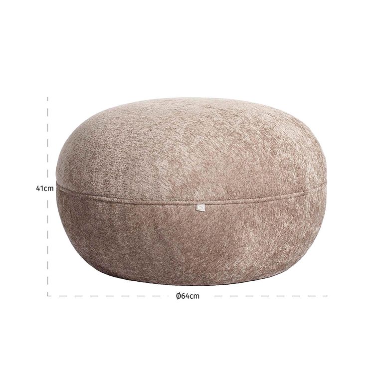 Jace Pouffe - Round - Sand - Fabric