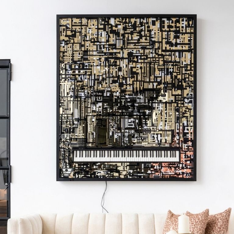 Wibi Black and Gold Piano Wall Art
