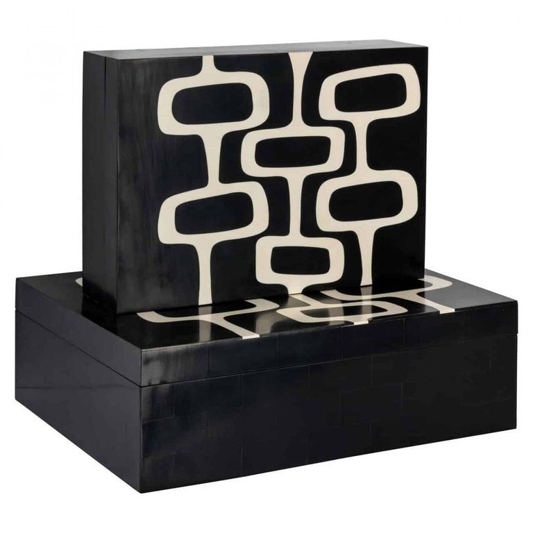 Lux Jewellery Storage Box - Set of 2 - Black and White - Ployresin