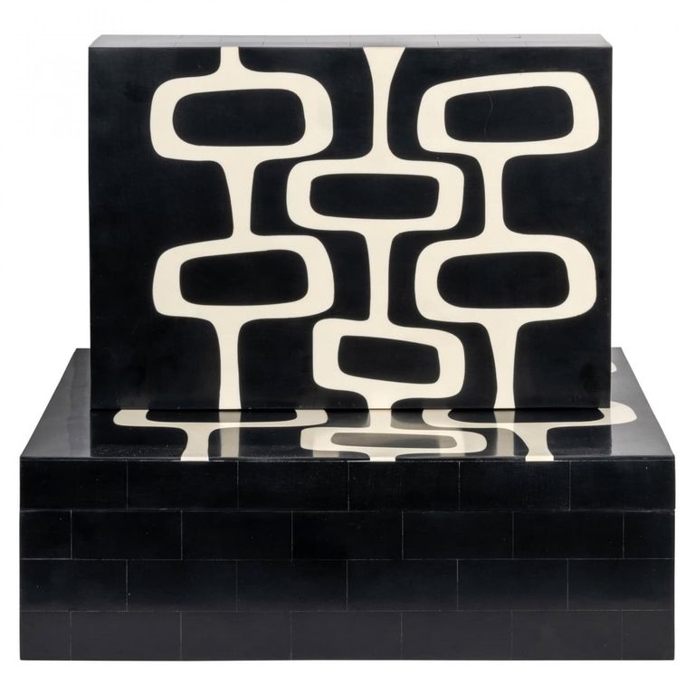 Lux Jewellery Storage Box - Set of 2 - Black and White - Ployresin