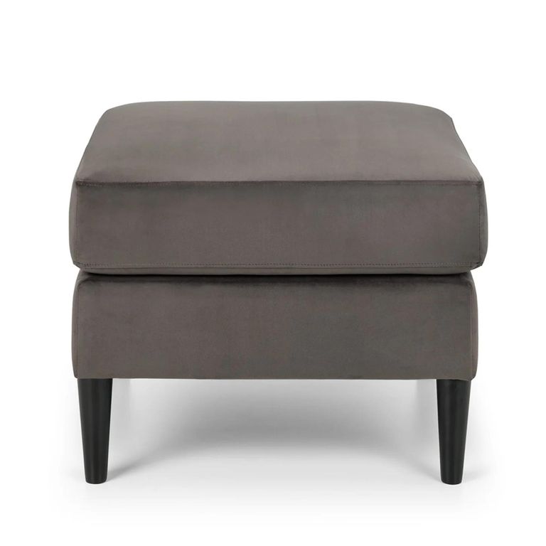 Hayward Footstool - Square - Grey Velvet - Fabric