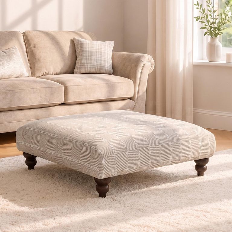 Danbury Fabric Square Footstool - Colours Available