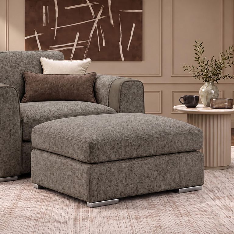 Naples Mocha Fabric Footstool
