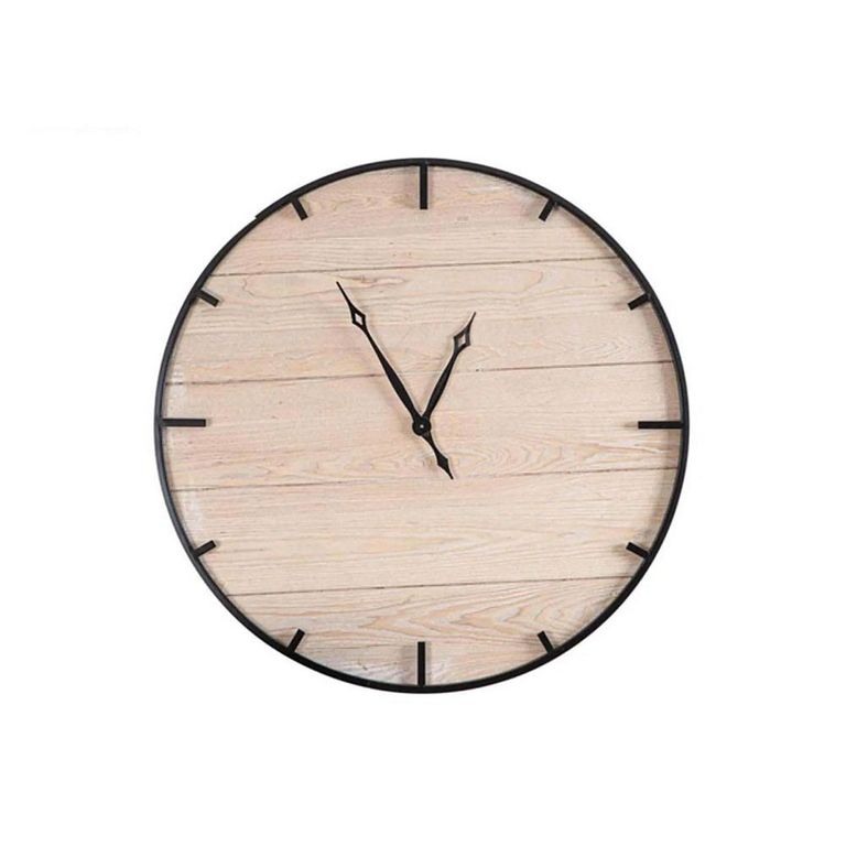 Clearance - Wall Clock - Round - Black - Wooden - FSS17561
