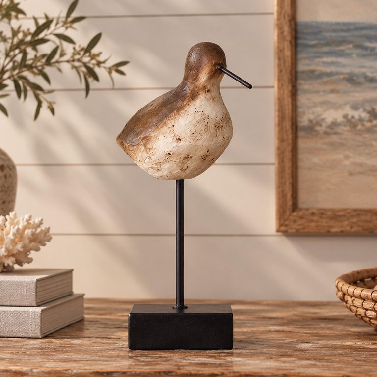 Dark Brown and Black Metal Medium Bird Sculpture