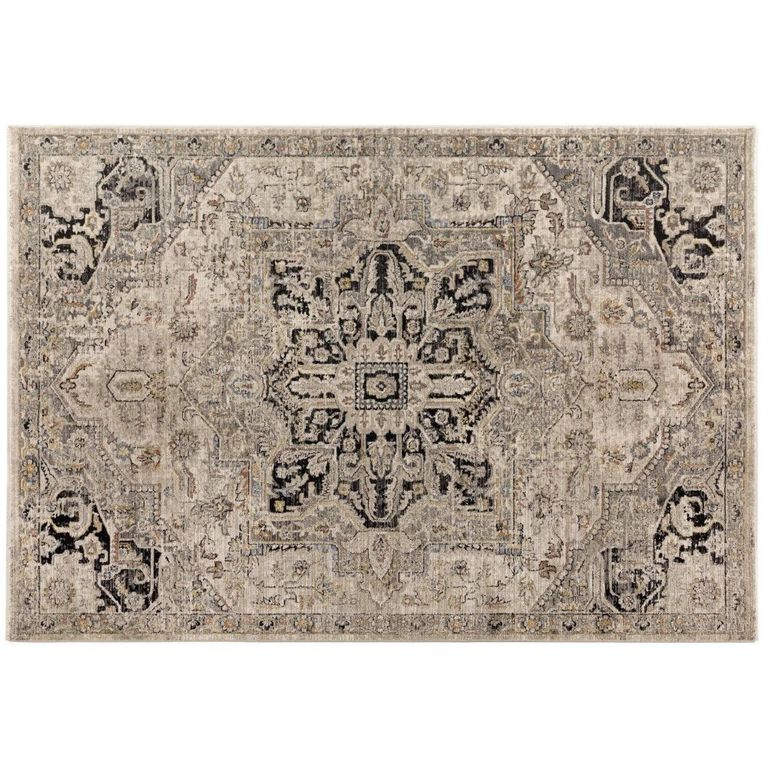 Sovereign Antique Grey Silver Medallion Rug - Sizes Available
