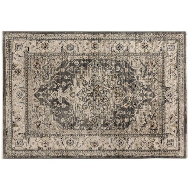 Sovereign Grey Silver Medallion Rug - Sizes Available