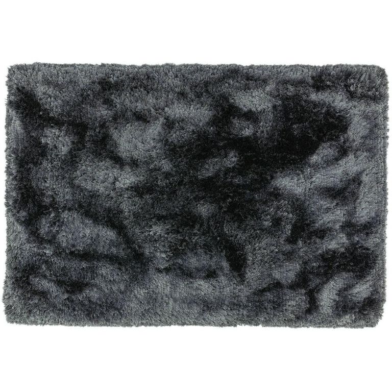 Plush Slate Grey Silver Rug - 70cm x 140cm