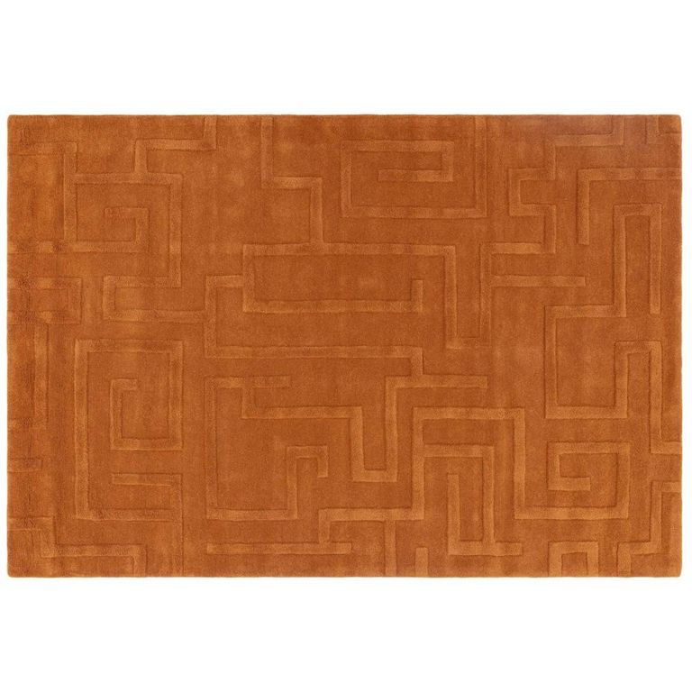 Maze Rust Orange Rug - Sizes Available