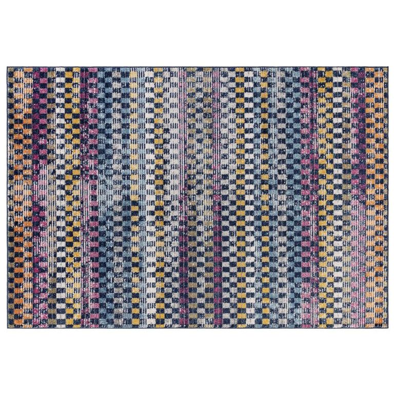 Muse Check Bright Multi Colour MU30 Rug - Sizes Available