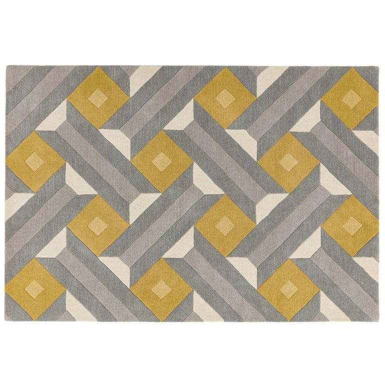Reef Motif Ochre Grey RF01 Rug - Sizes Available