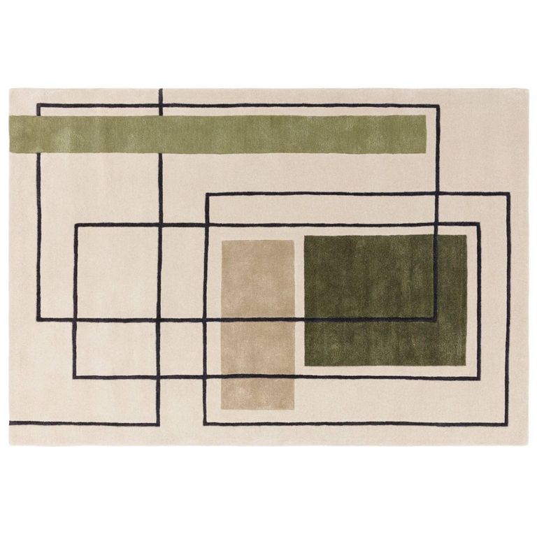Reef Outline Khaki Green RF21 Rug - Sizes Available