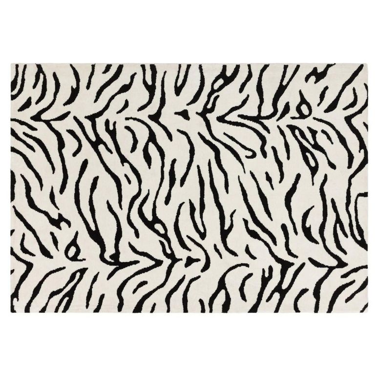 Wilder Tiger Mono White and Black Rug - Sizes Available
