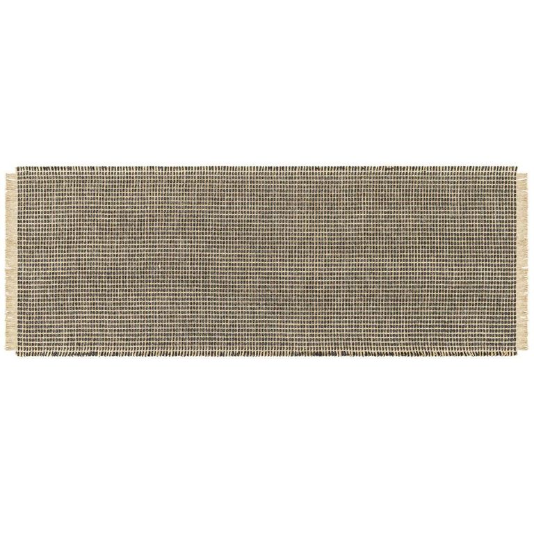 Kimi Becki Owens Grey Solid and Border Fringe BOKM2305 Runner - 80cm x 220cm