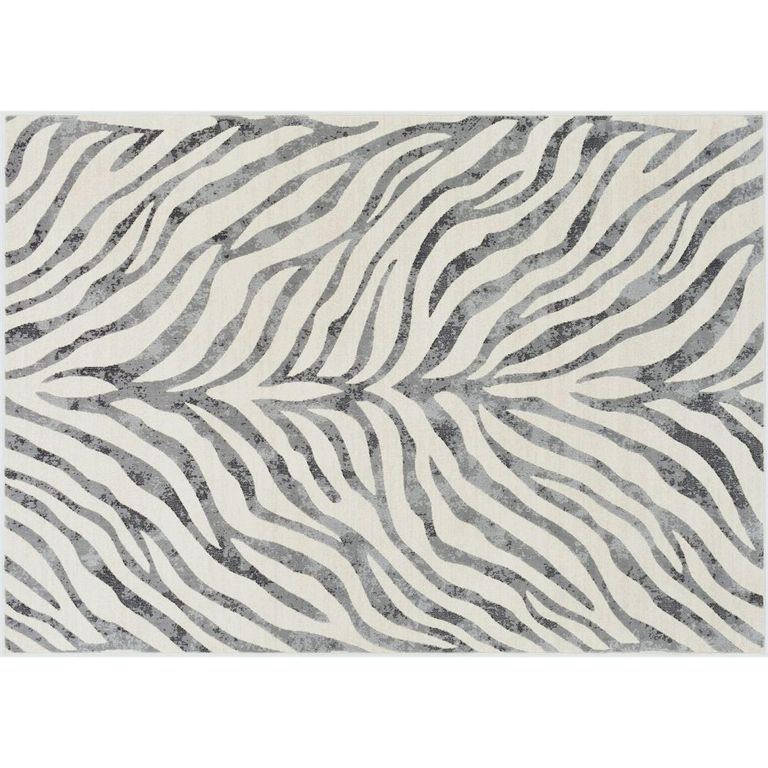 City Grey Zebra Animal Print CIT2300 Rug - Sizes Available