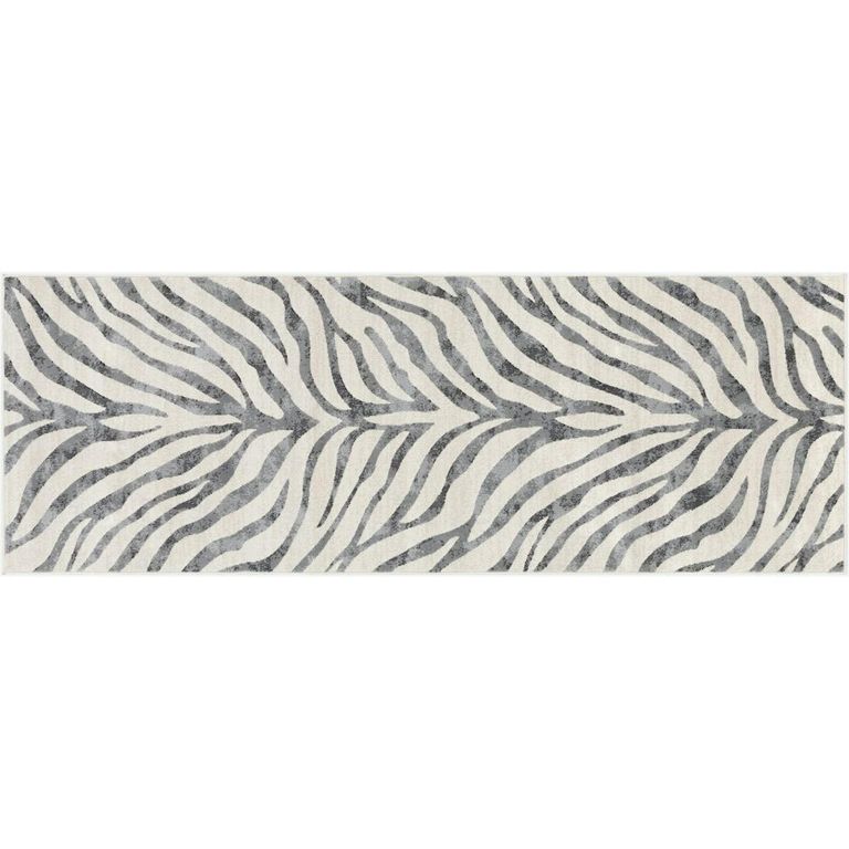 City Grey Zebra Animal Print CIT2300 Runner - 80cm x 220cm