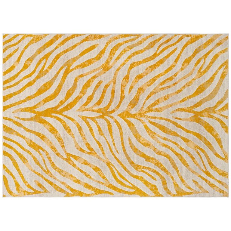 City Yellow Zebra Animal Print CIT2302 Rug - 160cm x 220cm