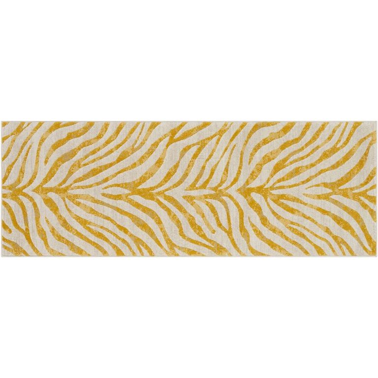 City Yellow Zebra Animal Print CIT2302 Runner - 80cm x 220cm