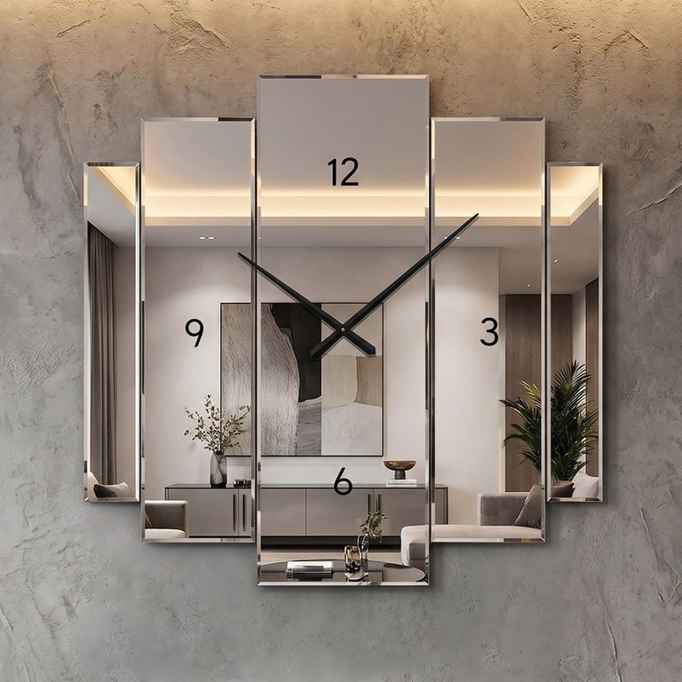 Aruna Wall Clock - Modern Mirrored