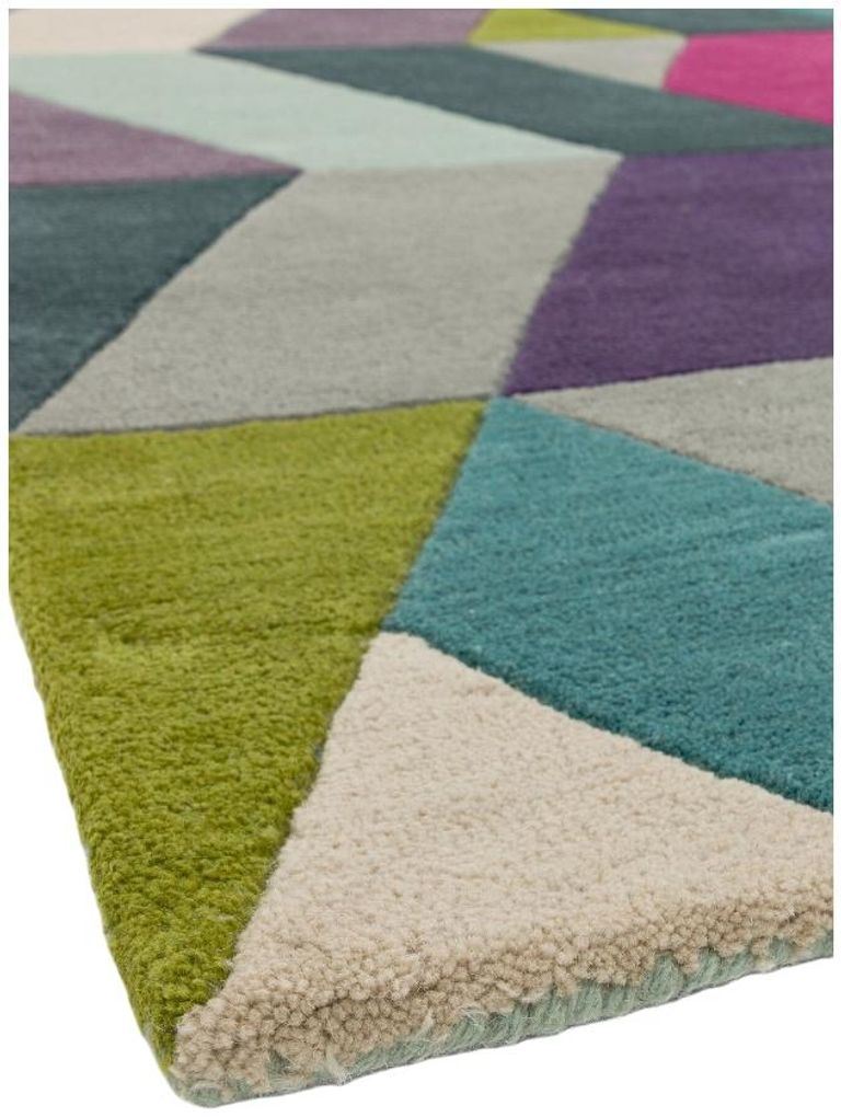 Contemporary Design Funk Rug - Chevron 02 - Blue Green - Sizes Available