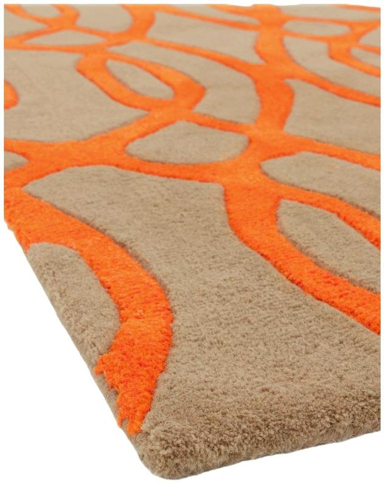 Contemporary Design Matrix Rug - Wire 37 - Orange - Sizes Available