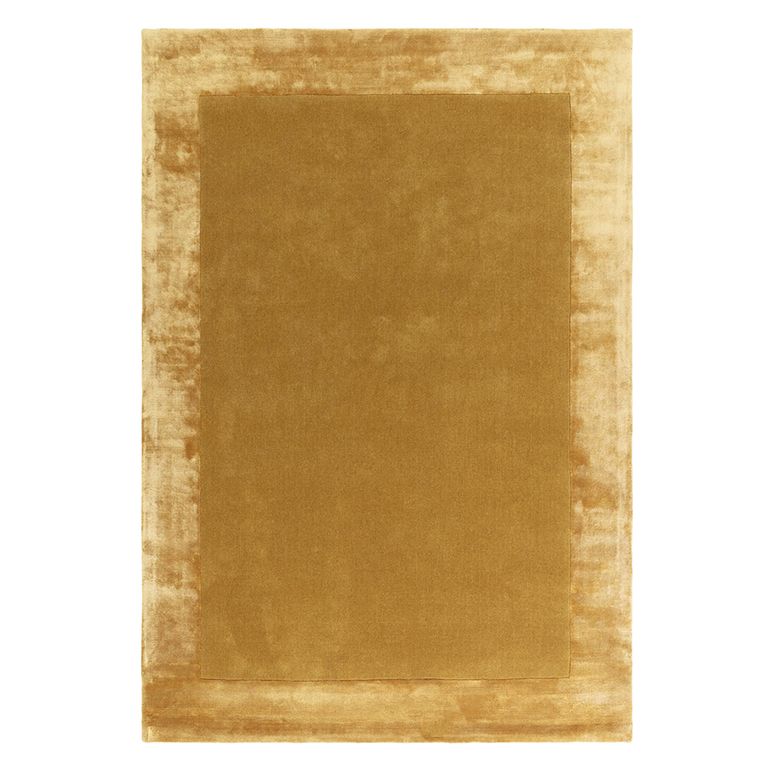 Contemporary Plain Ascot Rug - Gold - Sizes Available