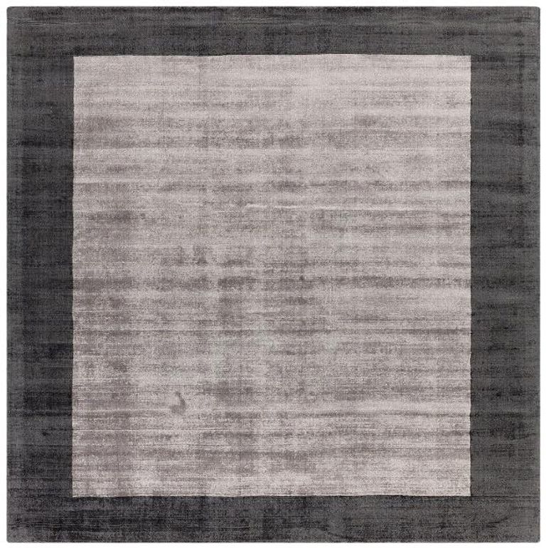 Contemporary Plain Blade Rug - Border 04 - Charcoal Silver - Sizes Available