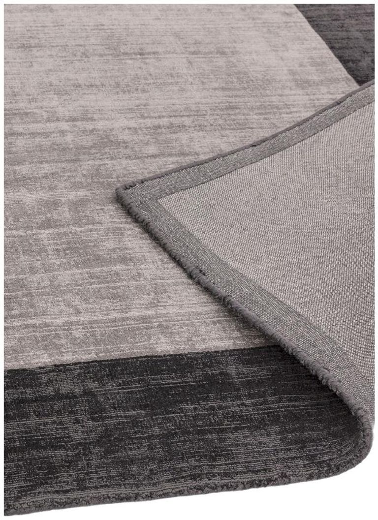 Contemporary Plain Blade Rug - Border 04 - Charcoal Silver - Sizes Available