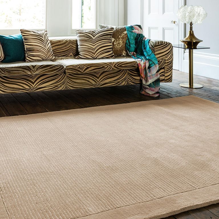 Contemporary Plain York Rug - Beige - Sizes Available