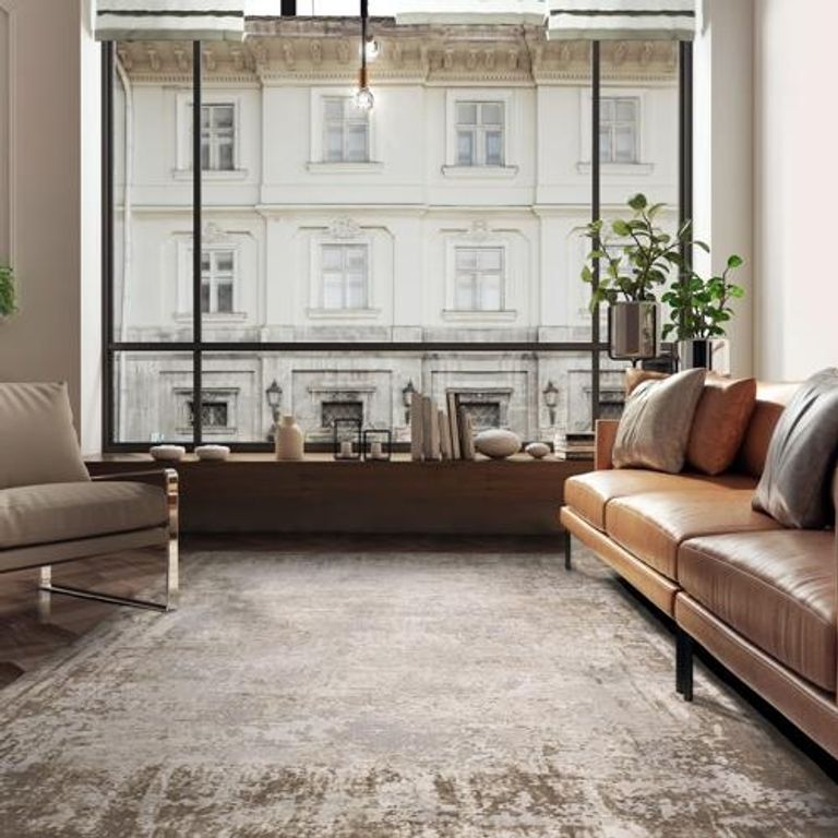 Easy Kuza Rug - Border - Beige - Sizes Available