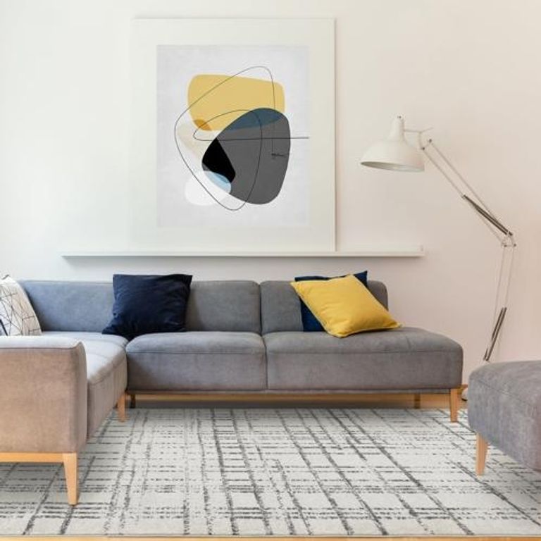 Easy Nova Rug - Grid Grey - NV31 - Sizes Available