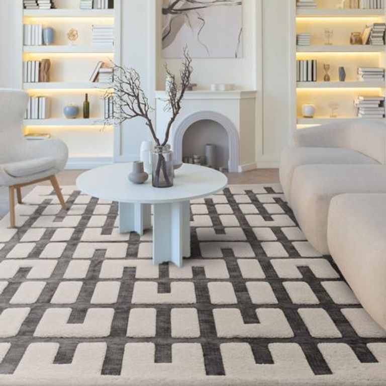 Easy Valley Rug - Junction - Charcoal and Ivory - 120cm x 170cm