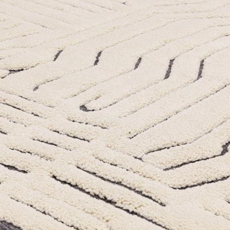 Easy Valley Route Rug - Ivory and Charcoal - 120cm x 170cm